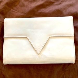 Faux patent leather clutch